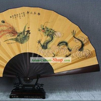 Dragon and Phoenix Dance Fan