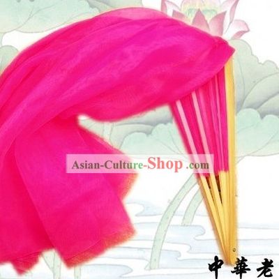 61 Inches Long Chinese Traditional Silk Mu Lan Kung Fu Dance Fan (pink)
