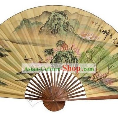 Chinese Giant Hand Painted Wall Fan - Guilin