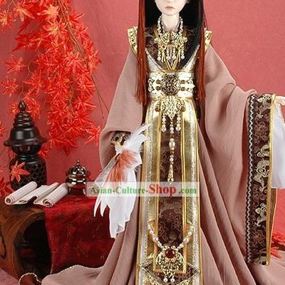 China Ancient Dynasty Emperor Costumes and Hat Full Set