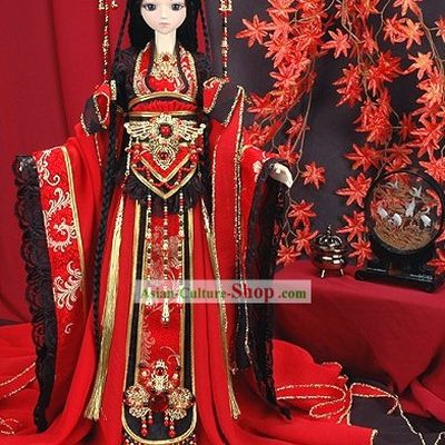 Supreme Chinese Classic Princess Costumes and Hair Decoration Complete Set