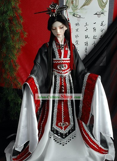 Chinese Ancient Watersleeve Dance Men Costumes Complete Set