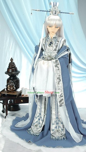 Chinese Traditional Men Palace Costume and Hat Complete Set