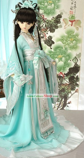 Ancient Princess Light Blue Costume and Hair Accessories Complete Set