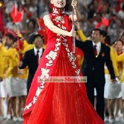 Chinese Lucky Red Olympic Costumes