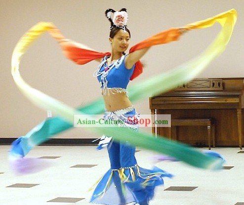 Traditional Blue Ribbon Dance Costumes Complete Set