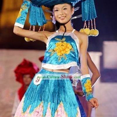 Chinese Traditional Minority Costumes and Hat Set