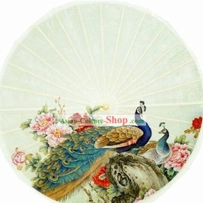 Chinese Handmade Peacock Dance Umbrella
