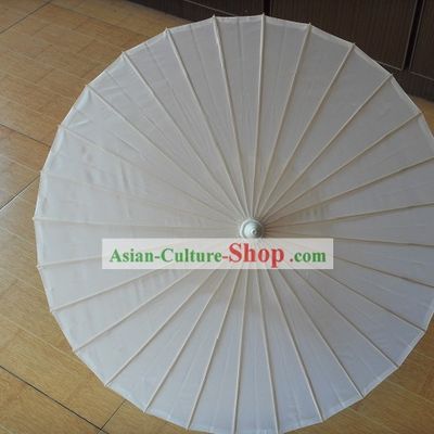 Chinese Hand Made White Silk Umbrella