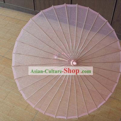 Chinese Hand Made Transparent Pink Silk Dance Umbrella