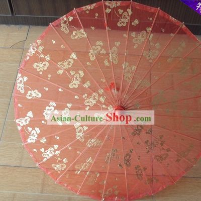Chinese Hand Made Transparent Silk Dance Umbrella