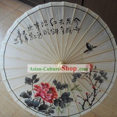 Supreme Chinese Handmade and Painted Large Peony Umbrella