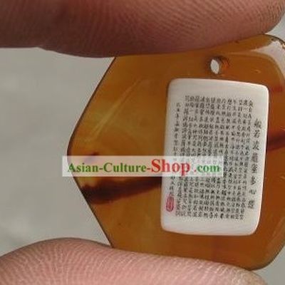 Chinese Microscopic Carving Ivory Sculpture - Buddha Words Jewelry
