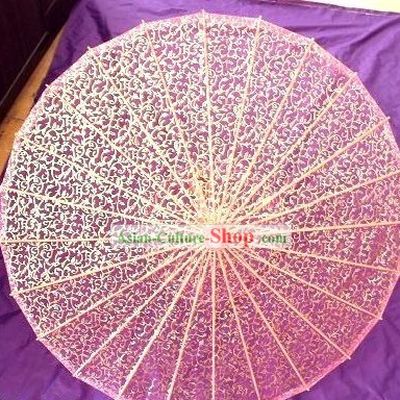Chinese Handmade Transparent Silk Dance Umbrella