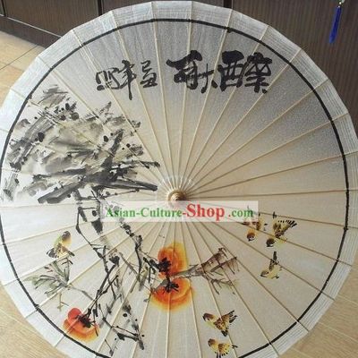 Chinese Hand Made and Painted Autumn Umbrella