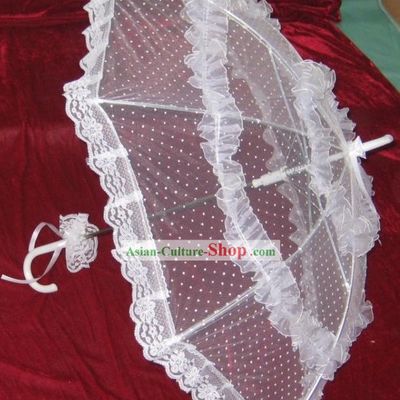 Hand Made White Lace Wedding Umbrellas