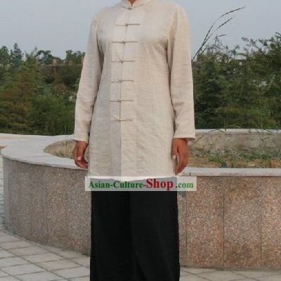 Professional Kung Fu Tai Chi Master Cotton Mandarin Blouse