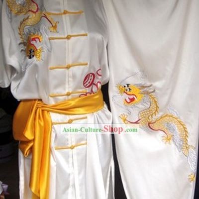 Short Sleeve Sifu Embroidered Dragon Tai Chi Uniform
