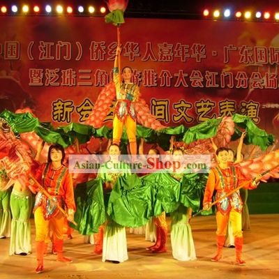 Supreme Traditional Lotus Dragon Dance Equipments and Costumes Complete Set for Women