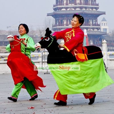 Traditional Chinese Celebration Parade Horse Carriage Costume Complete Set