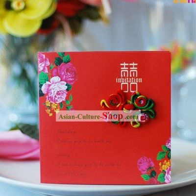 Supreme Hand Made Chinese Wedding Invitation Cards 20 Pieces Set