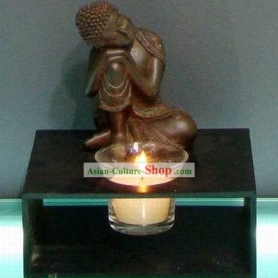 Southeast Asia Thai Arts Sleeping Buddha Candlestick