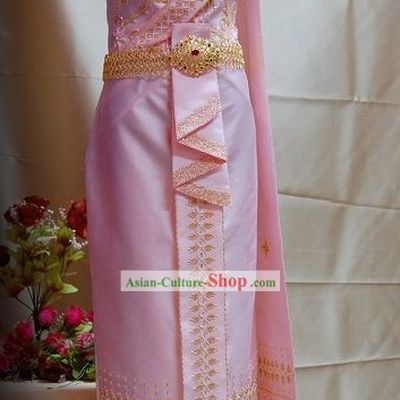 Traditional Asia Thai Court Dress Complete Set