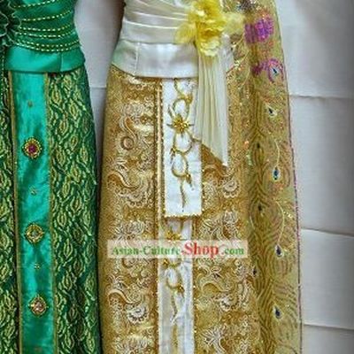 Traditional Asia Thai Court Dress Complete Set