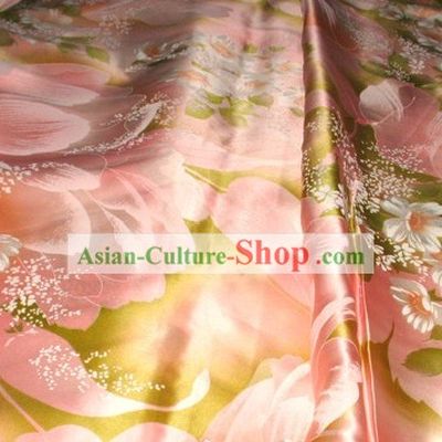 Romantic Pink Flower Silk Fabric