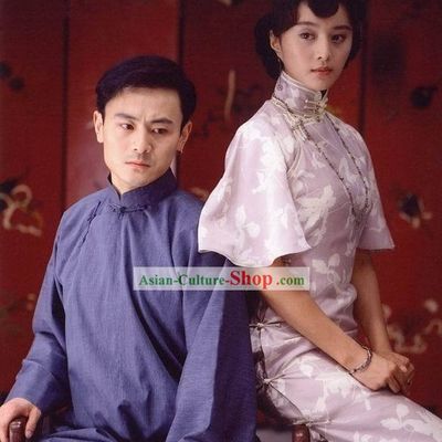 Traditional White Flower Silk Fabric