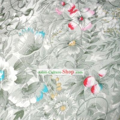 Chinese Traditional Floral Pure Silk Fabric