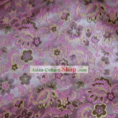 Chinese Flower Pink Silk Fabric