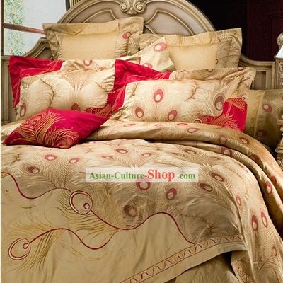 Chinese Wedding 9 Pieces Phoenix Bedding Set