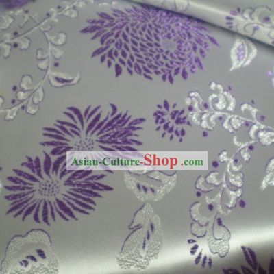Chinese Traditional White Brocade Fabric