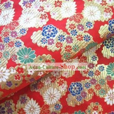 Chinese Traditional Flower Brocade Fabric