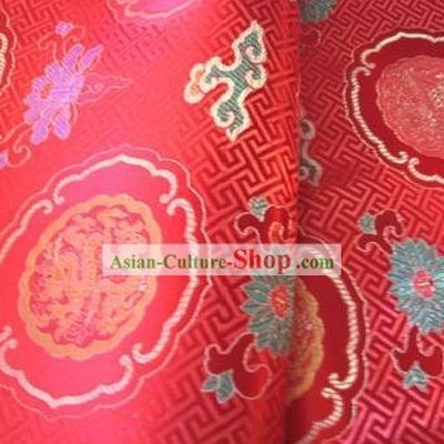 Chinese Traditional Red Dragon Fabric