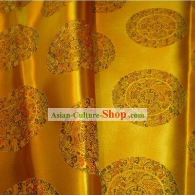 Golden Dragons Brocade Fabric