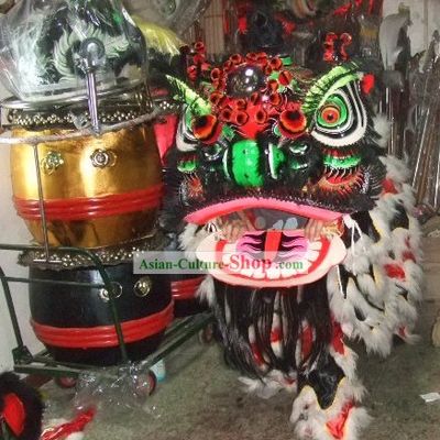 Gwan Gong Red and Black Lion Costumes Complete Set