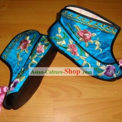 Chinese Traditional Embroidered Opera Boots ( antique shoes style )