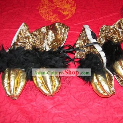 Lion Shoes Lion Dance Shoes Cover Lion Dance Sequin Shoes Lion Dance Fur Shoes