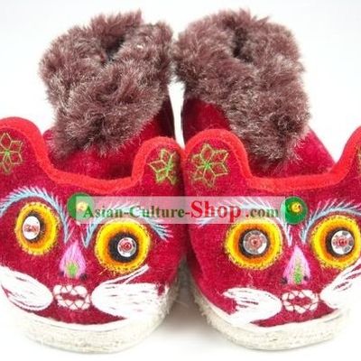 Chinese Handmade Tiger Head Shoes for Kids