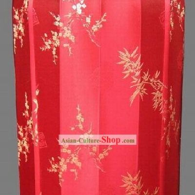 Chinese Electrical String Red Lanterns Silk Brocade Lanterns