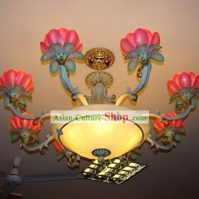 32 Inch Chinese Lotus Temple Lanterns Set
