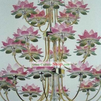 Chinese Lotus Temple Lanterns Tree Set