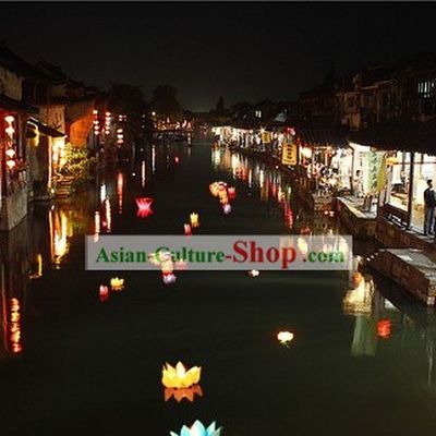 Water Floating Lantern Paper Lantern Lotus Lantern Making A Wish Lantern