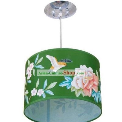 Chinese Silk Handpainted Lantern Palace Flower and Bird Lantern