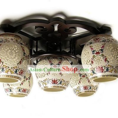 Chinese Classic Procelain Lantern Set