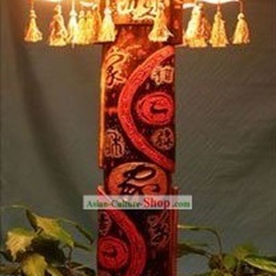 63 Inch Chinese Hand Made Bamboo Floor Lantern
