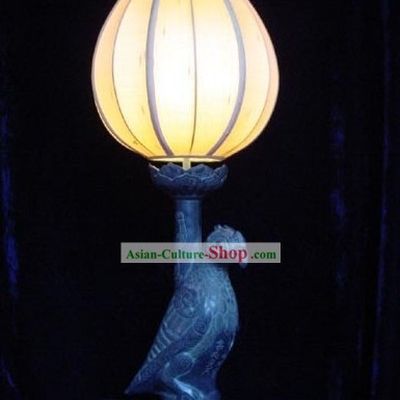 Chinese Antique Style Sunbird Brass Table Lantern