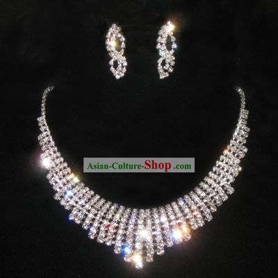 Necklace and Earrings Chinese Wedding Jewelry Set